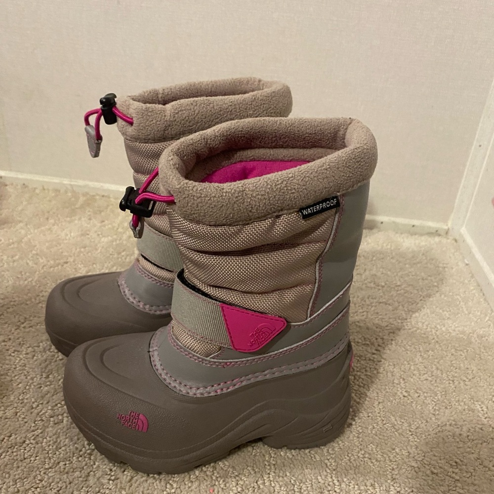 The North Face Pink and Tan Toddler Boots